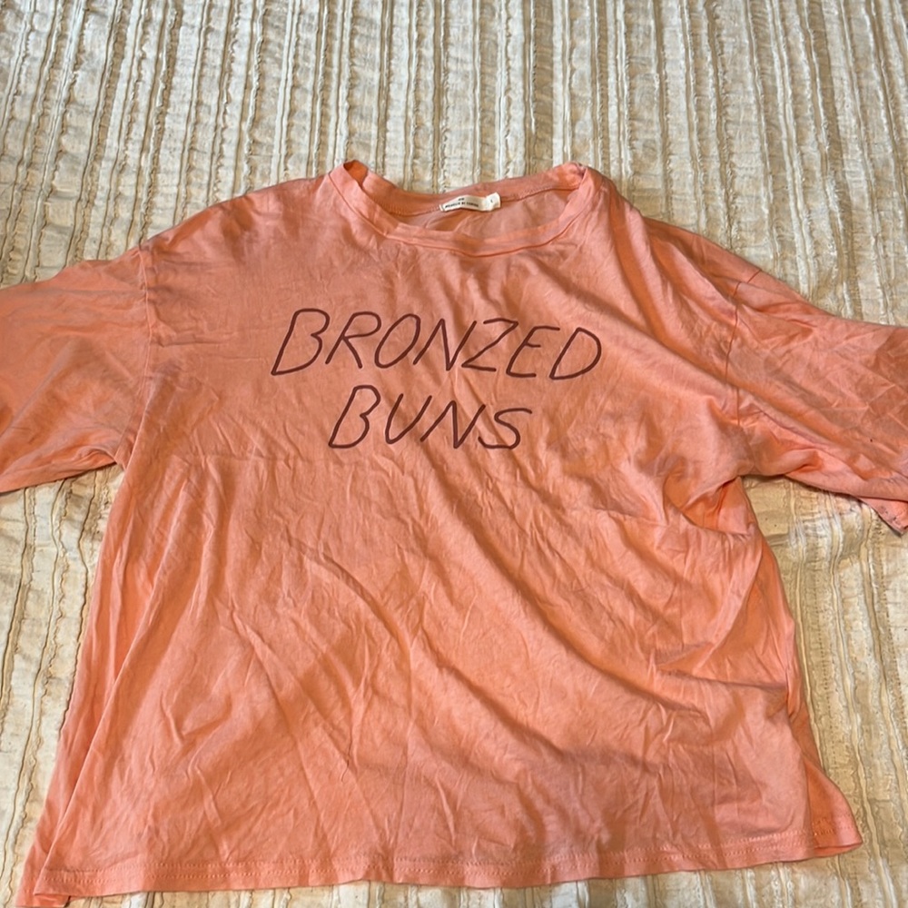 “Bronzed Buns” crop tee
